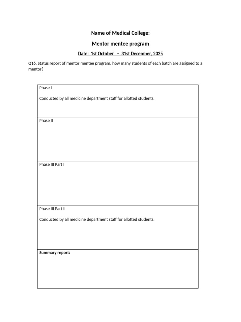 Q16 - Mentor Mentee Program | PDF