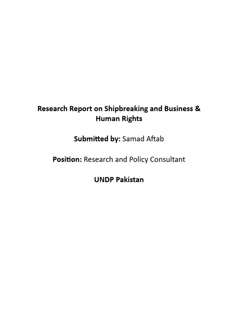 Research Report On Shipbreaking and Business & Human Rights | PDF