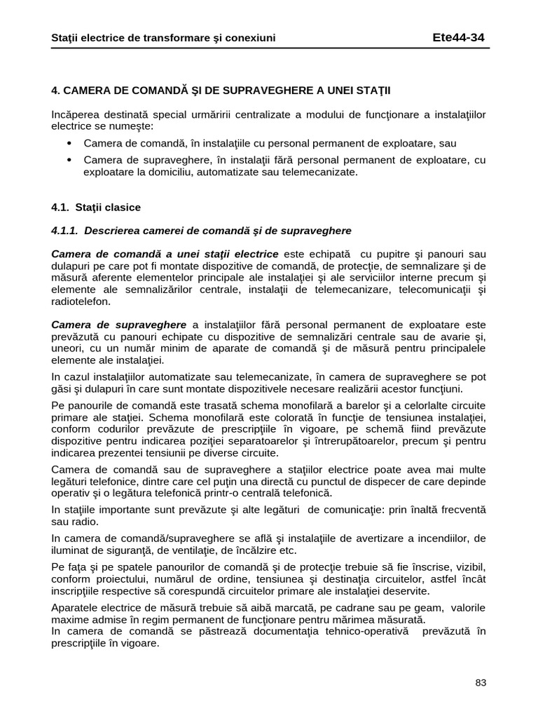 Ete44-34 Statii Electrice Cap.4 | PDF