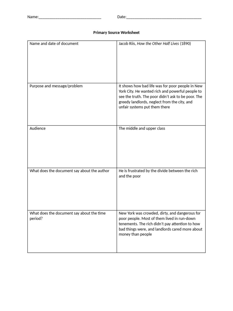 Primary Source Worksheet-1 | PDF