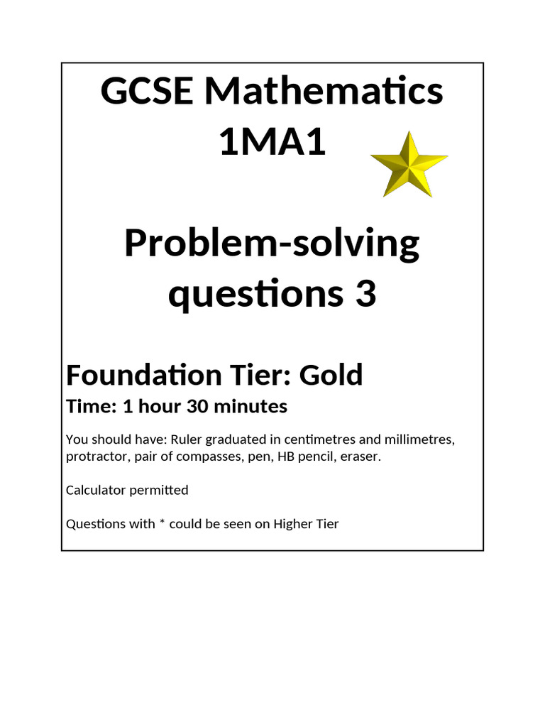 Foundation Problem Solving Questions GOLD | PDF