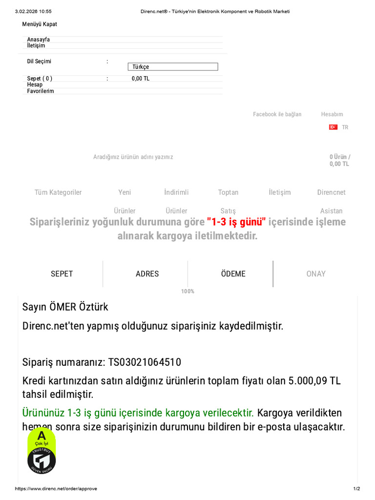Türkiye'nin Elektronik Komponent Ve Robotik Marketi | PDF