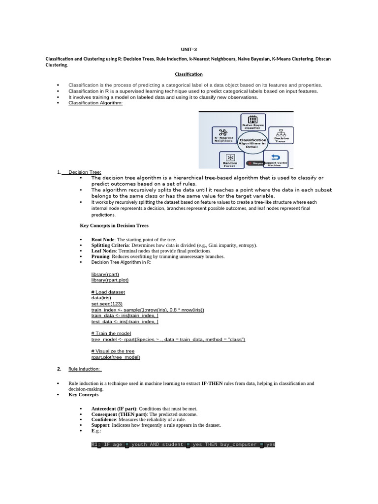 UNIT3to5 Datascience | PDF | Cluster Analysis | Statistical Classification