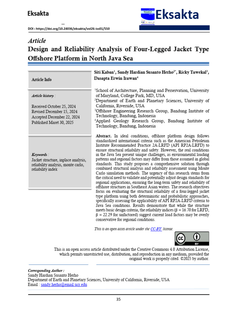Design and Reliability Analysis of Four-Legged Jac | PDF | Reliability ...
