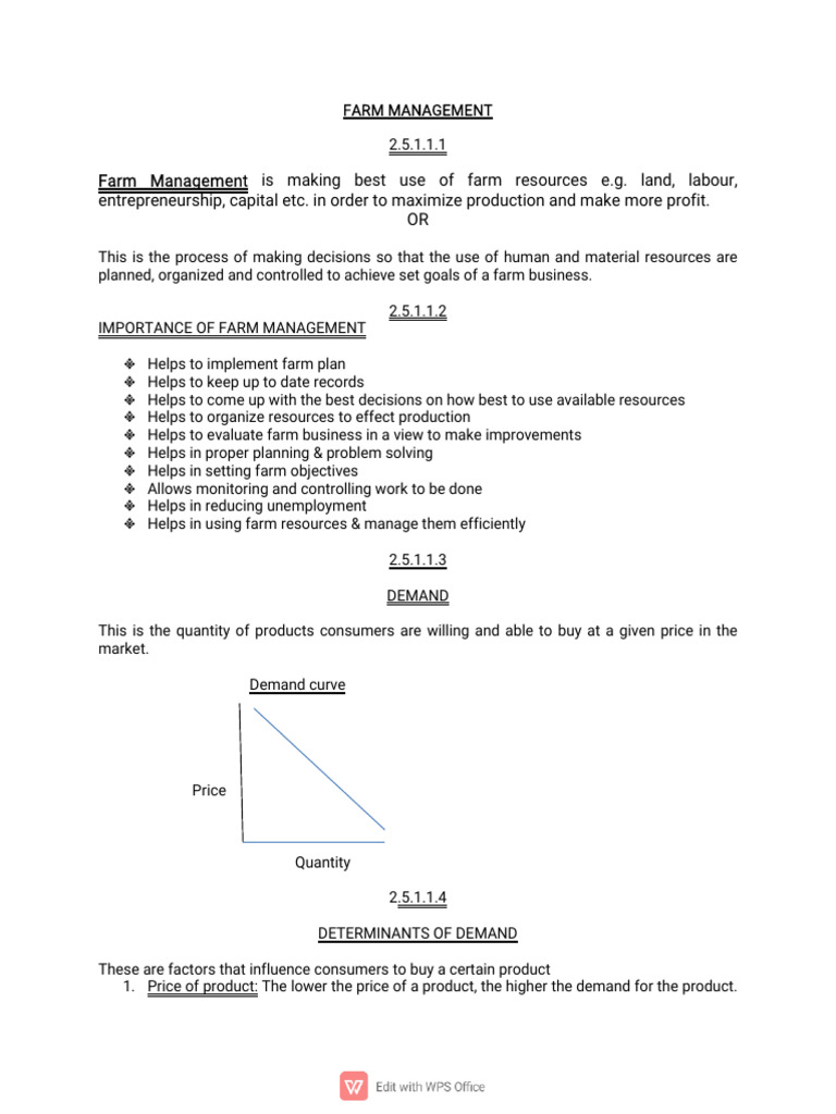 Farm Management 1 | PDF