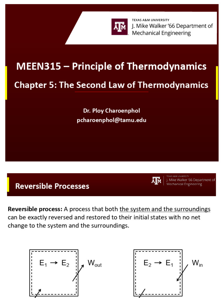 SP26 Ch.5 The 2nd Law of Thermodynamics | PDF | Heat | Second Law Of ...
