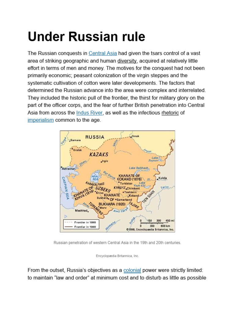 Central Asia - Under Russian Rule - Britannica | PDF