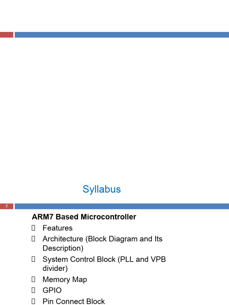 Unit 2 - ARM7 Based Microcontroller - Final | PDF | Microcontroller ...
