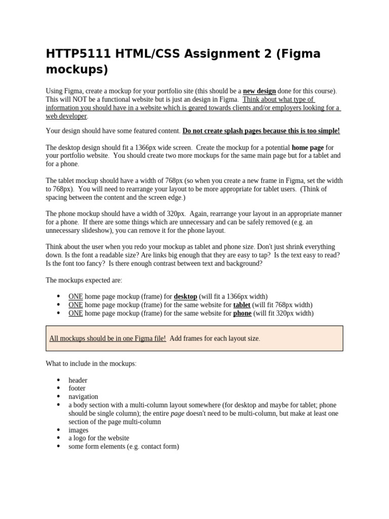 HTTP5121 HTMLAssignment2 FigmaMockup | PDF | Page Layout | Text