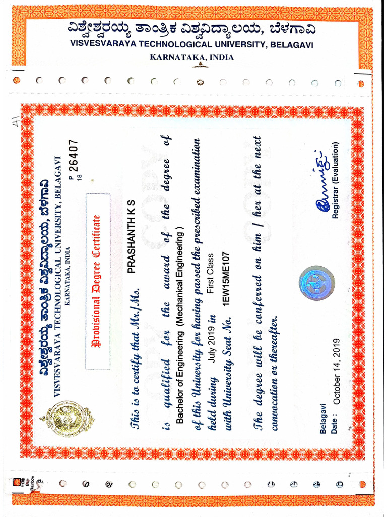 Degree Cert | PDF