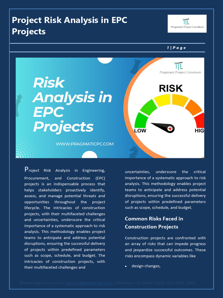 Risk Analysis in EPC Project | PDF | Risk Management | Risk