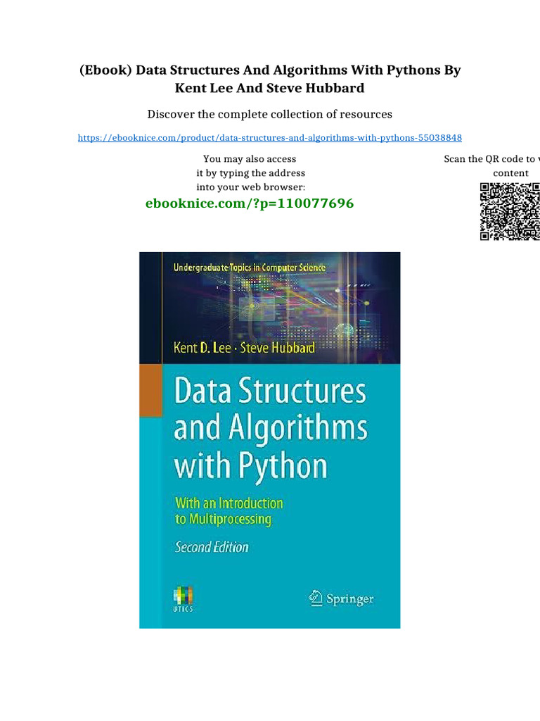 (Ebook) Data Structures and Algorithms With Pythons by Kent Lee and ...