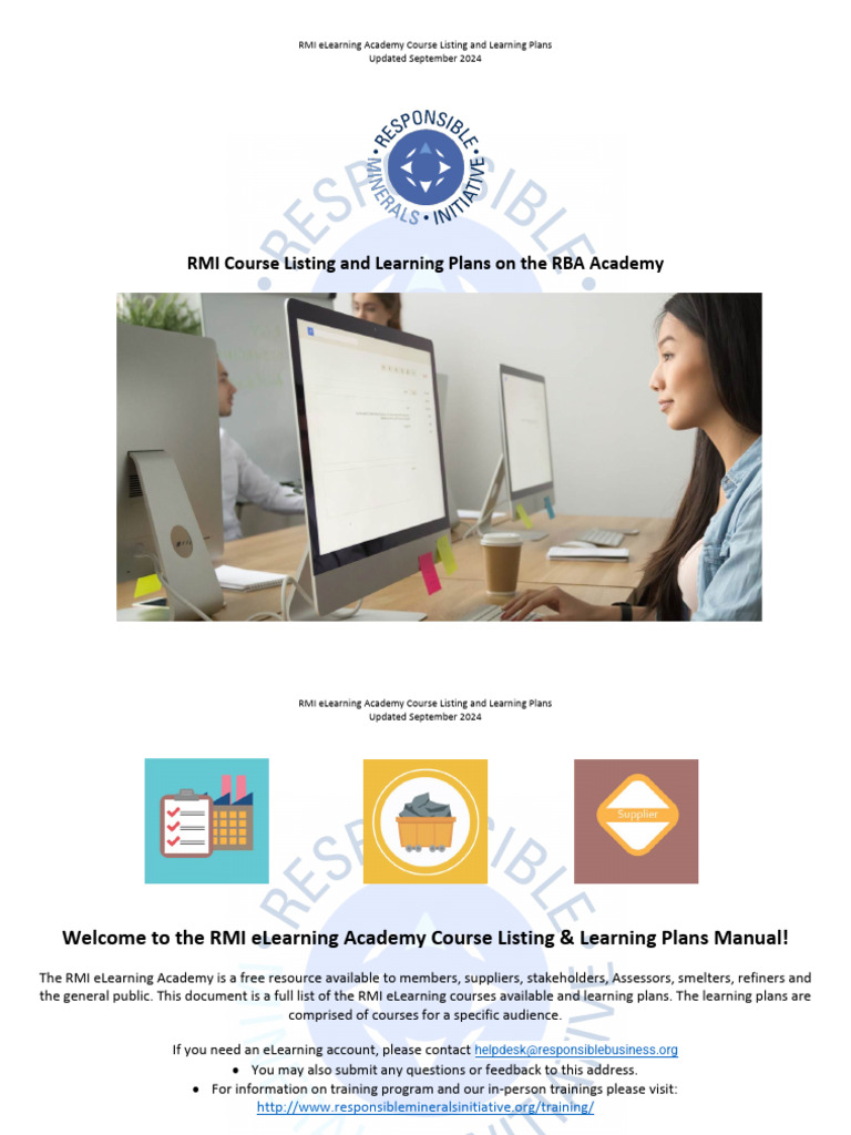 RMI Elearning Academy Course Listing and Learning Plans - September ...