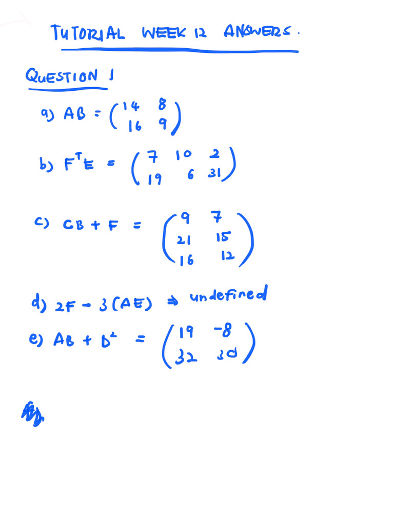 Tutorial 12 Answers | PDF