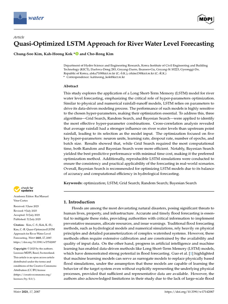 Quasi-Optimized LSTM Approach For River Water Level Forecasting | PDF ...