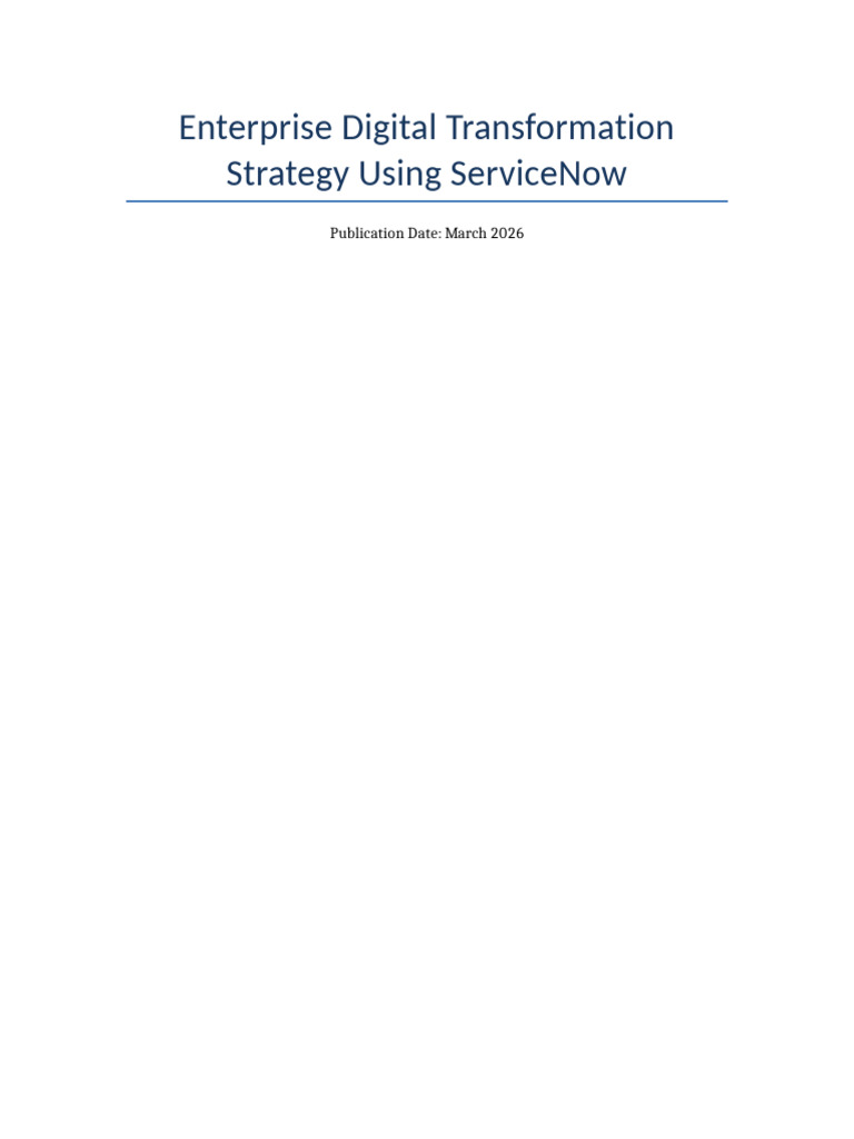 ServiceNow Enterprise Digital Transformation Strategy | PDF ...