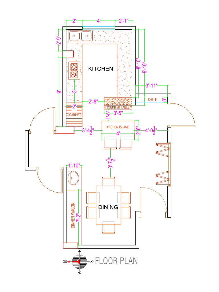 Kitchen Floor Plan - 6 | PDF