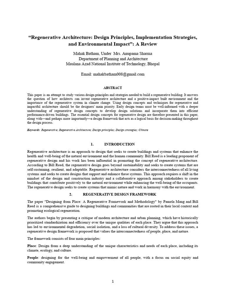 Regenerative Architecture Design Princi | PDF | Renewable Energy ...
