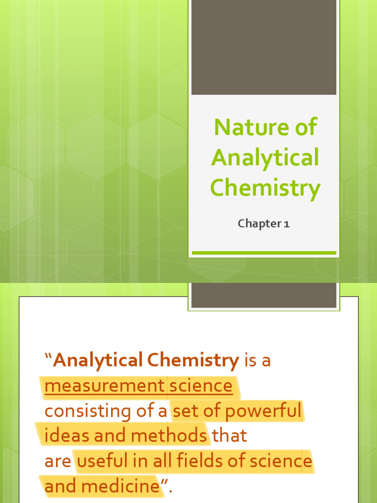 Chapter 1 Nature of Analytical Chemistry | PDF | Analytical Chemistry ...