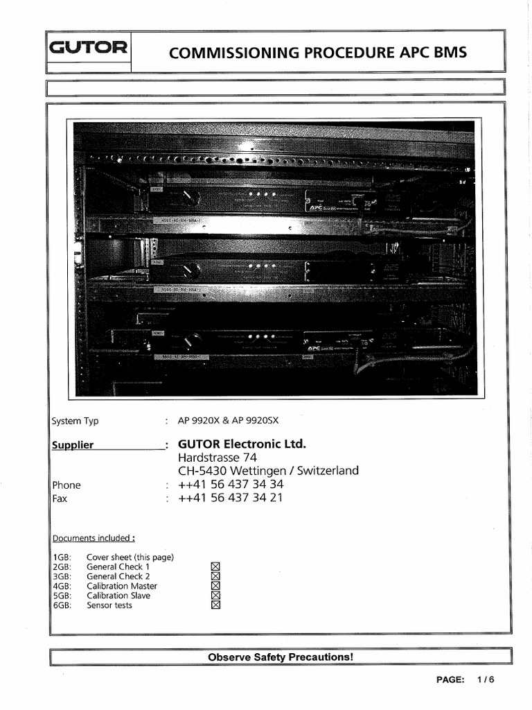Commissioning Procedure APC BMS | PDF