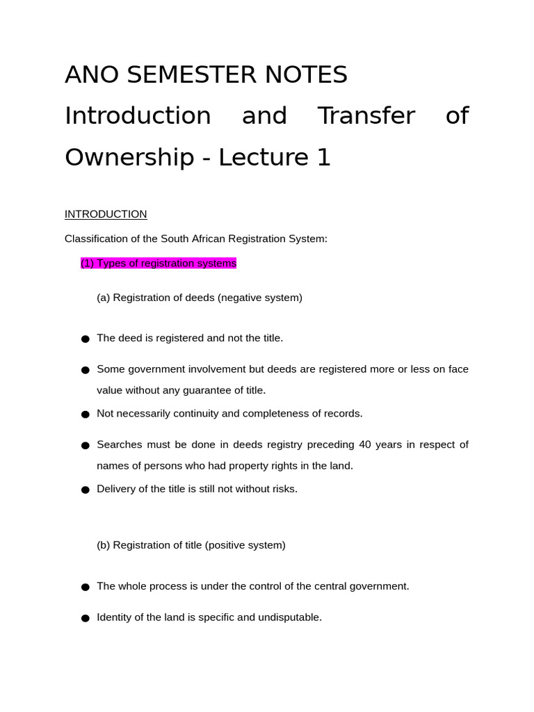ANO SEMESTER NOTES | PDF | Deed | Power Of Attorney