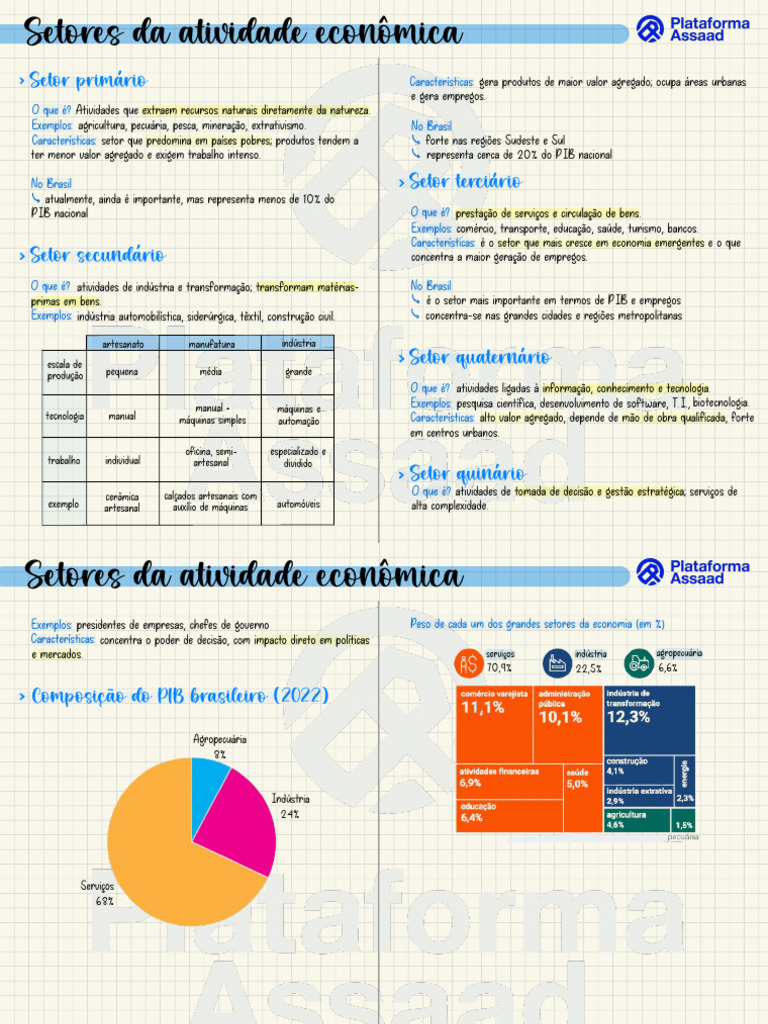 Mapa Mental - Setores Da Atividade Econômica | PDF | Economia | Brasil