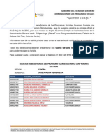 Relación de Beneficiados Del Programa Guerrero Cumple Con "Madres Solteras" Municipio Jose Joaquin de Herrera