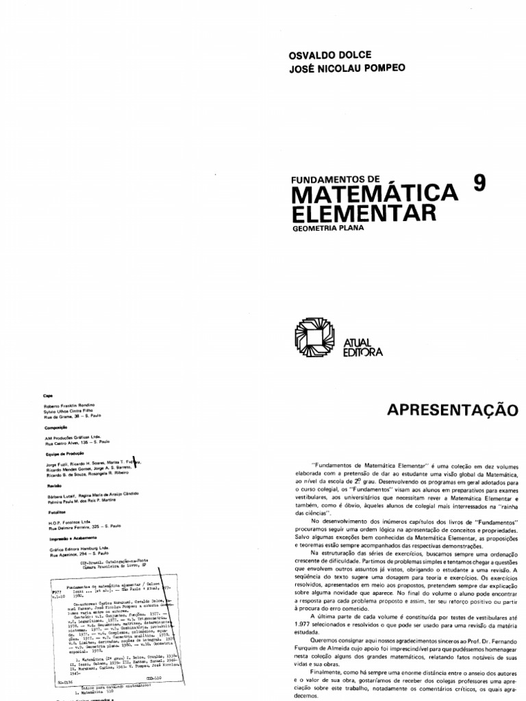 Fundamentos Da Matemática Elementar Vol 09 | PDF