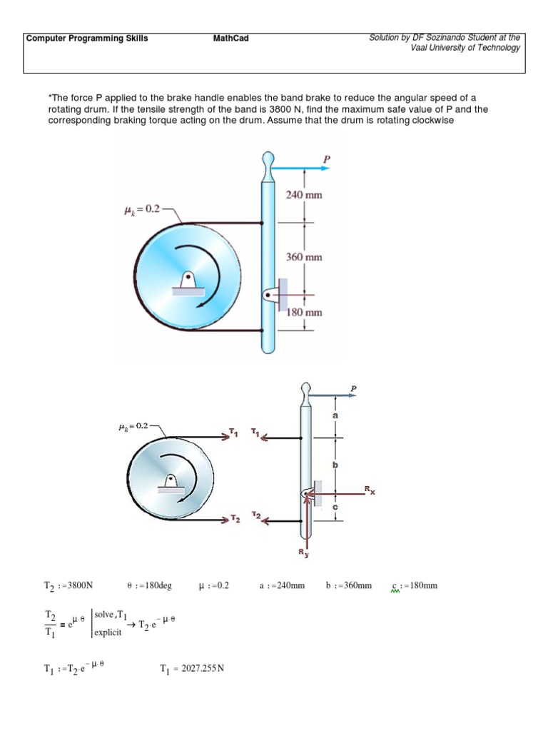 Maximum Brake Torque Calculation | PDF