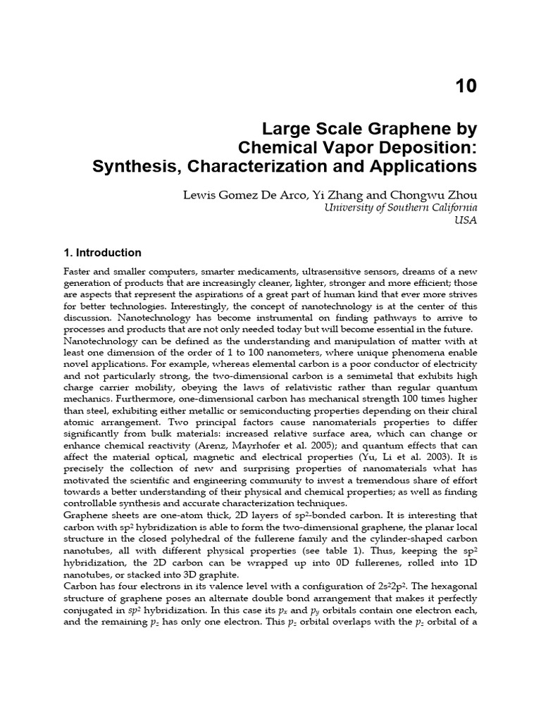 Graphene - 10 - Large Scale Graphene by Chemical Vapor Deposition ...