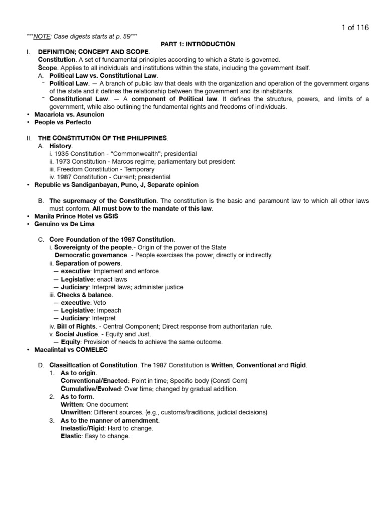 UCHI - Consti1 Reviewer Notes | PDF | Territorial Waters | Naturalization