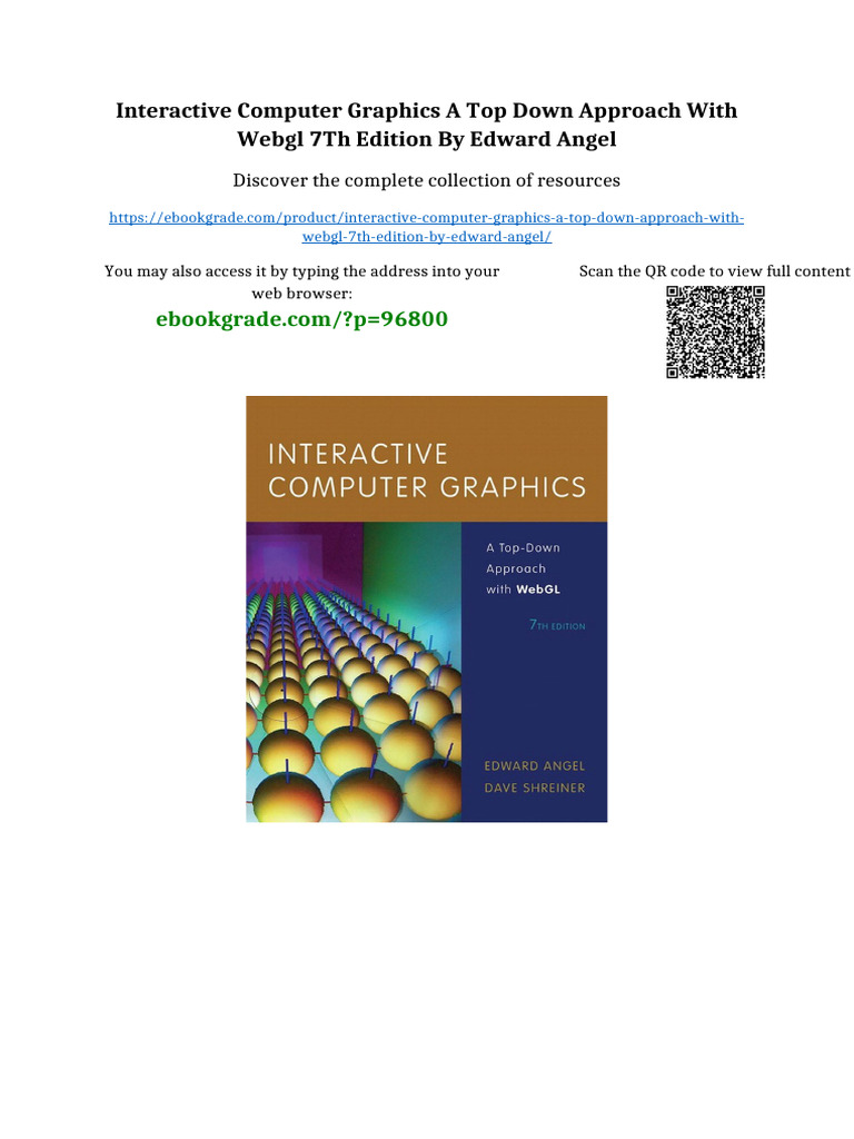 Interactive Computer Graphics A Top Down Approach With WebGL 7th ...