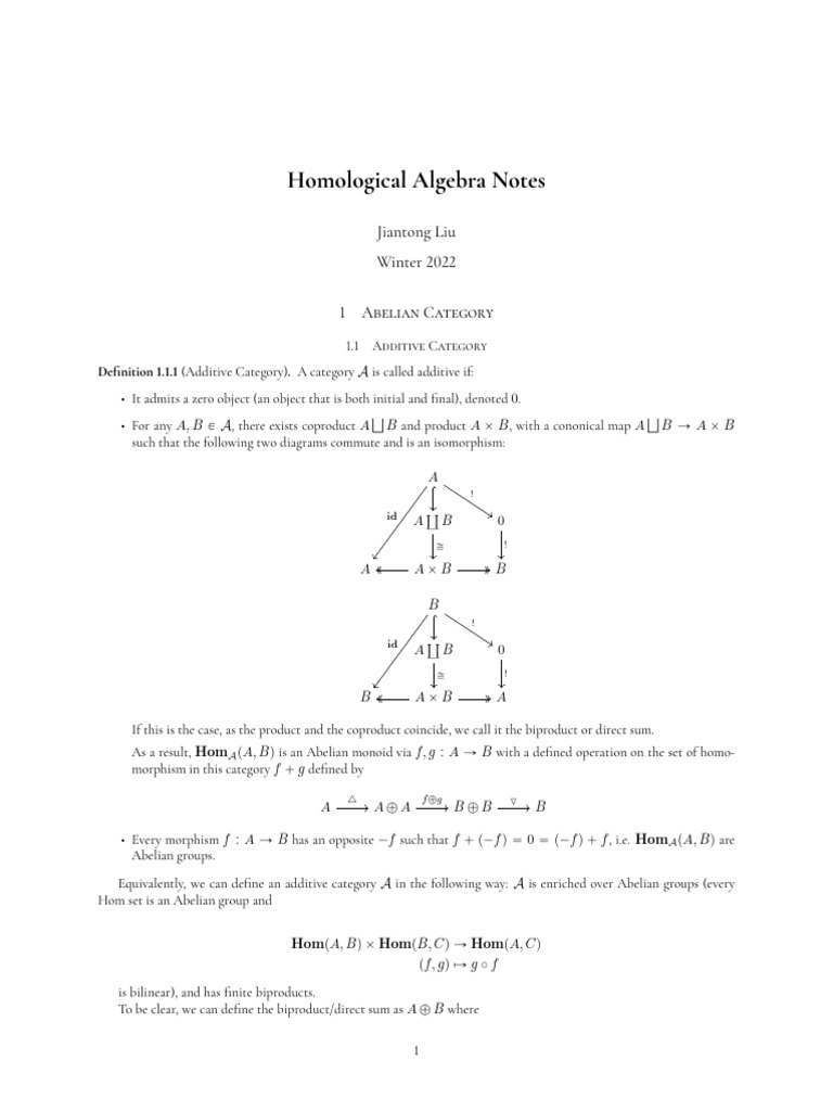 UCLA 212A Notes (Homological Algebra) | PDF | Algebra | Mathematical ...