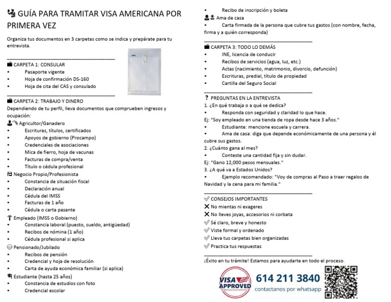 ? Guía para Tramitar Visa Americana Por Primera Vez | PDF