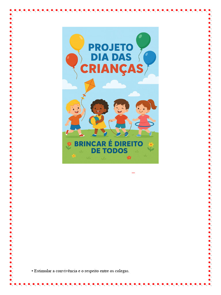 Projeto - Dia Das Crianças 2 | PDF | Brincar | Aprendizado