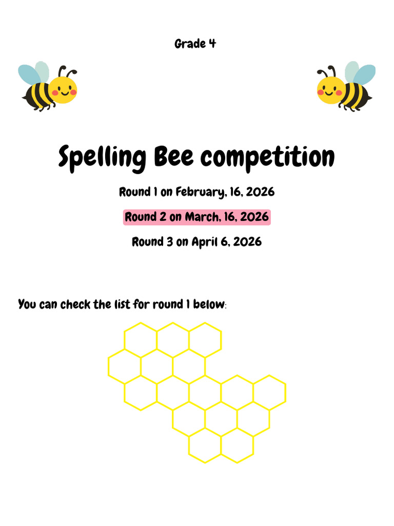 Spelling Bee Round 2 - 60 Words 66506222202621846 | PDF