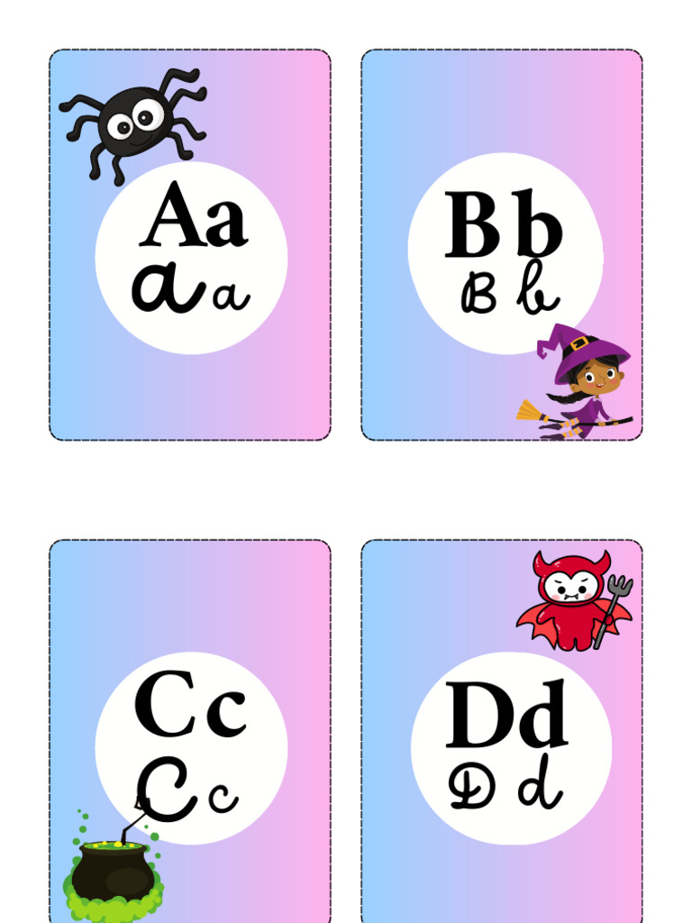 Copia de Tarjetas educativas de abecedario de animales ilustrado ...