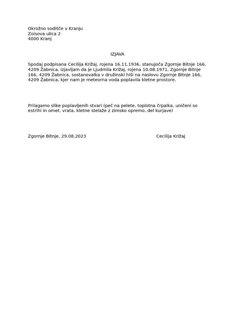 Izjava | PDF