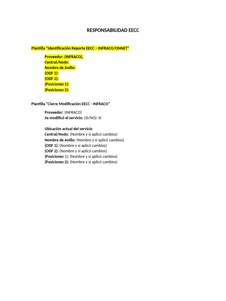 Plantillas INFRACO - ONNET | PDF | Informática