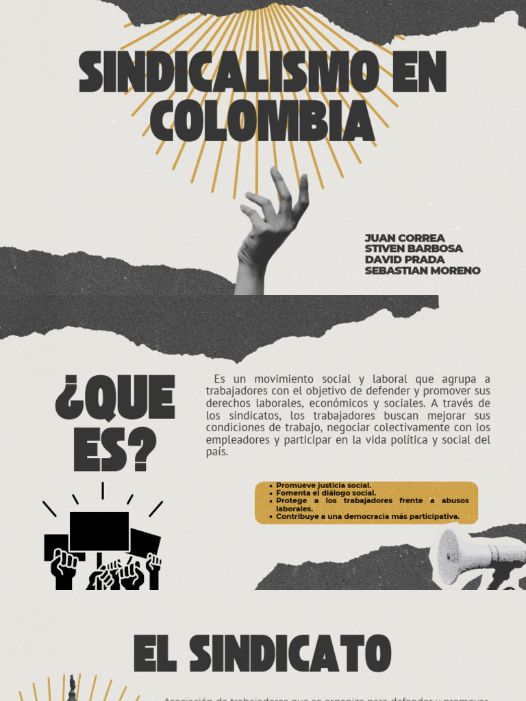 SINDICALISMO EN COLOMBIA | PDF | Sindicato | Derecho laboral