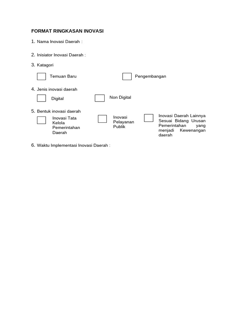 Format Ringkasan Inovasi | PDF