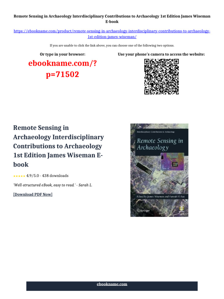 Remote Sensing in Archaeology Interdisciplinary Contributions To ...