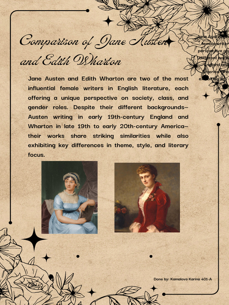 Comparison of Jane Austen and Edith Wharton | PDF | Jane Austen | The ...