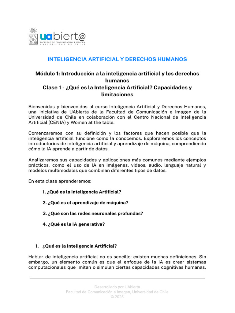 Curso IA - Módulo 1 Clase 1 | PDF | Inteligencia artificial ...