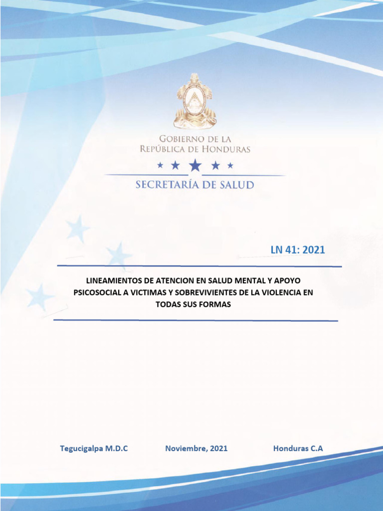 Lineamientos de Atención en Salud Mental y Apoyo Psicosocial A Victimas ...