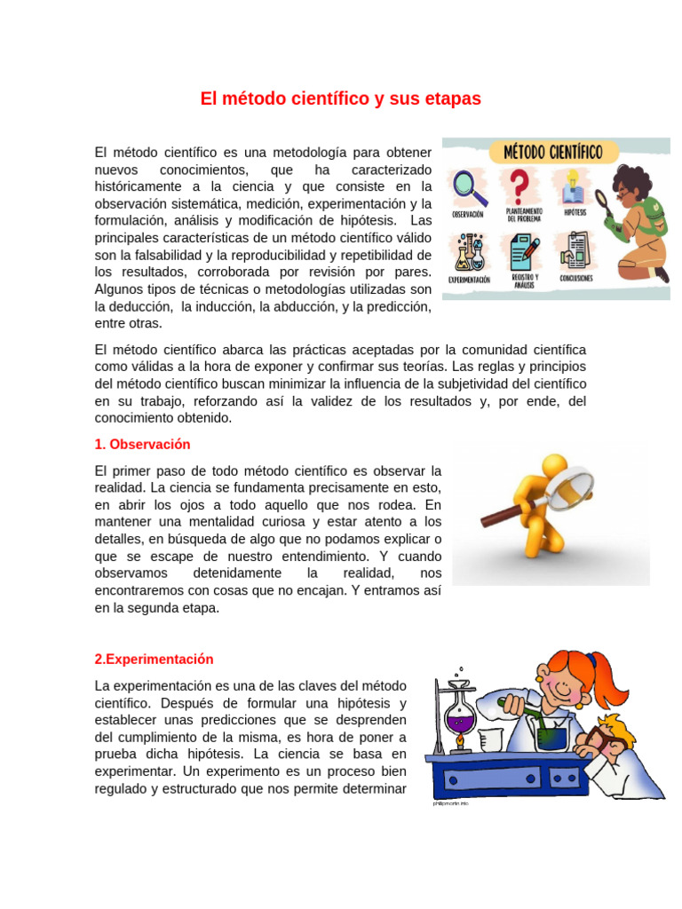 El Método Científico y Sus Etapas | PDF | Método científico | Hipótesis
