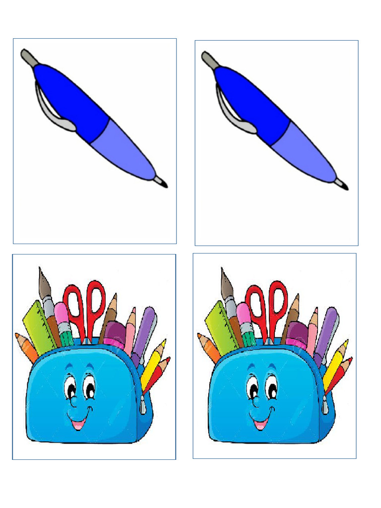 Memory Game School Objects | PDF