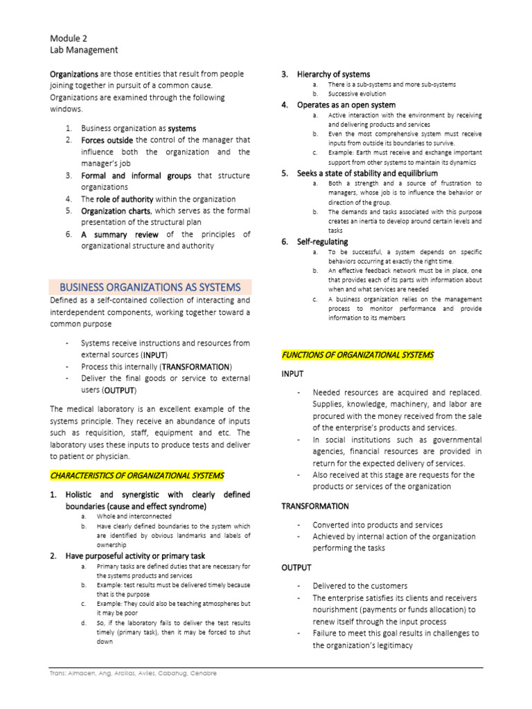 2 Organization and Staffing | PDF | System | Laboratories