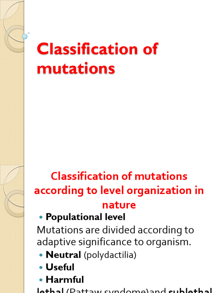 Classification of Mutations | PDF