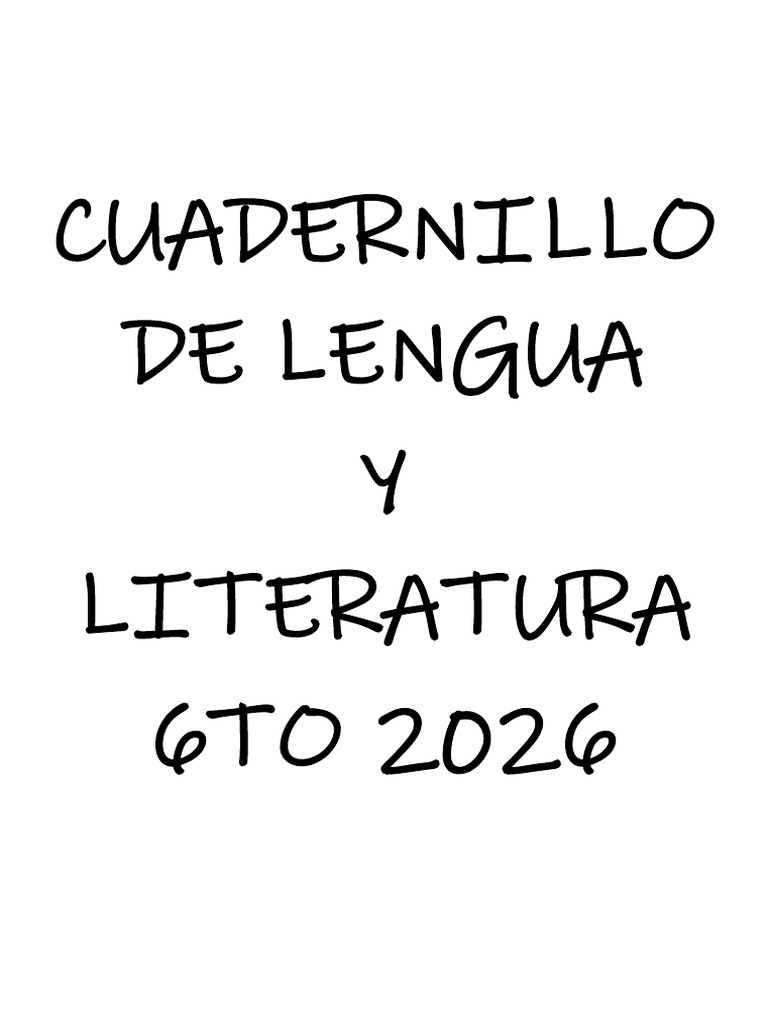 Cuadernillo Lengua y Literatura | PDF